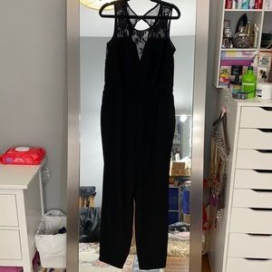 Black Floral Lace Jumpsuit Sz 1X